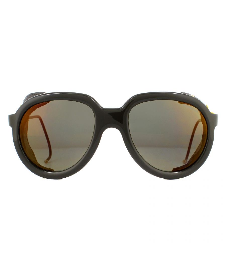 Moncler Wrap Mens Dark Brown Mirror Sunglasses - One Size