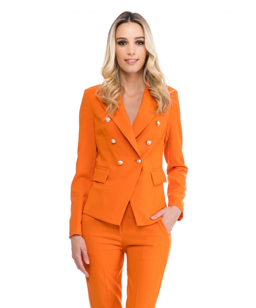 Image for Blazer jacket with gold buttons and shoulder pads