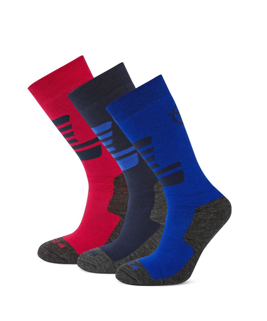 Outstanding insulating walking socks for all the family! Each Oberau triple-pack is designed for the rigours of Alpine walking. Extremely warm and comfortable, they provide a much-needed mid-layer between foot and boot, reducing friction, cushioning and supporting the foot so it can walk further, for longer.