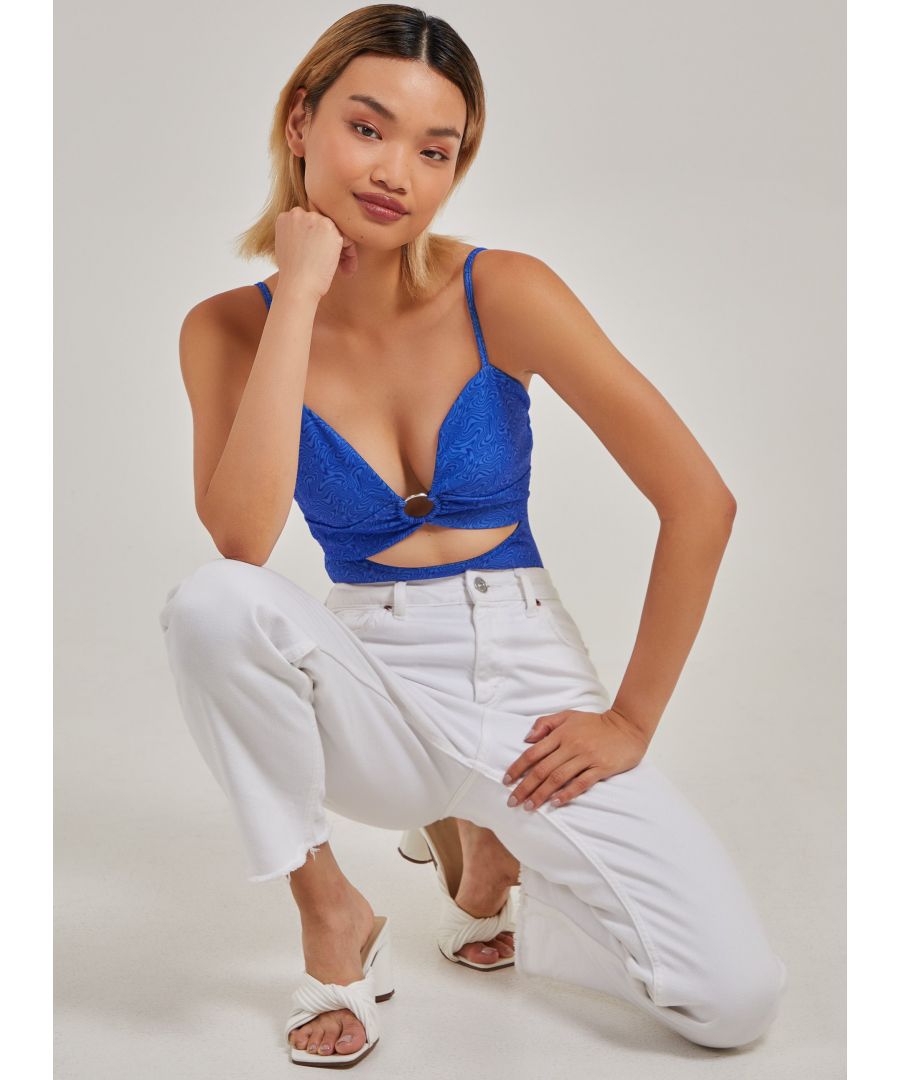 Amp up your weekend outfit with this flattering bodysuit. With ring detial, this is a perfect addition to any out-out 'fit.95% Viscose, 5% ElastaneMade in UKWash With Similar ColoursIron On ReverseDo Not Dry CleanModel wearing size 6Model height: 5'9