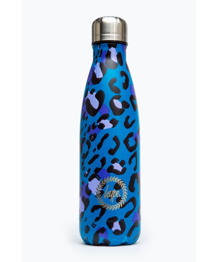 Image for Hype Blue Leopard Metal Reusable Bottle - 500Ml