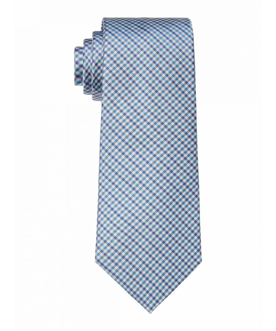 Color: Blues Size: One Size Pattern: Plaids & Checks Type: Tie Width: Skinny (Material: Polyester