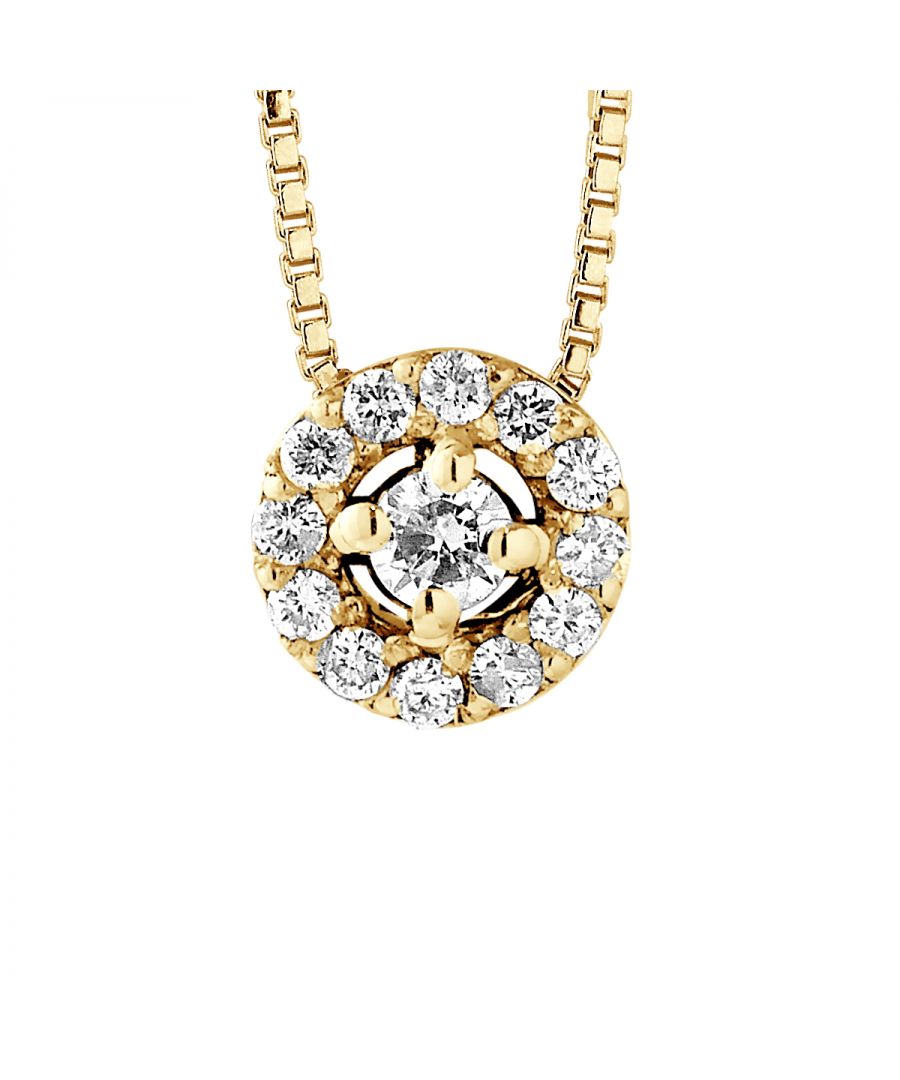 Necklace Diamonds 0.13 cts - Gold 375 - HSI Quality - Length 42 cm, 16,5 in - Our jewellery is made in France and will be delivered in a gift box accompanied by a Certificate of Authenticity and International Warranty