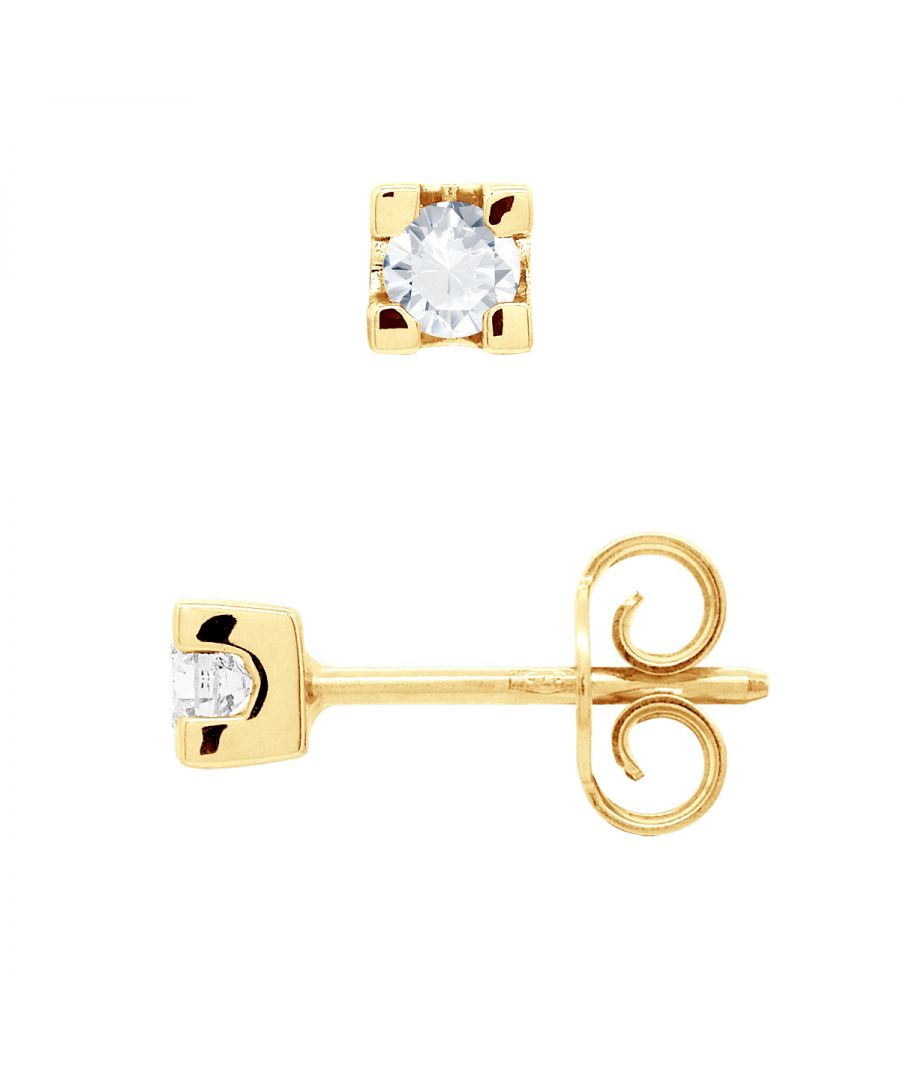 Earrings Solitaire Diamonds 0,20 Cts - 2 x 0,10 Cts - Gold 750 (18 Carats) - set 4 claw - Push System - HSI Quality - Our jewellery is made in France and will be delivered in a gift box accompanied by a Certificate of Authenticity and International Warranty
