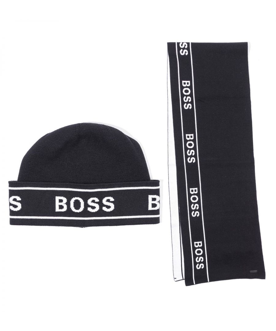 BOSS presents the perfect gift, complete in a branded gift box the Logo Beanie & Scarf Gift Box Set is ideal for any contemporary man. Both pieces are knitted from a super soft cotton and acrylic blend. Finished with contrast BOSS branding for statement style. Beanie & Scarf Gift Box Set, Knitted Cotton & Acrylic Blend, Branded Gift Box Packaging, BOSS Branding, 50% Cotton & 50% Polyacrylic.