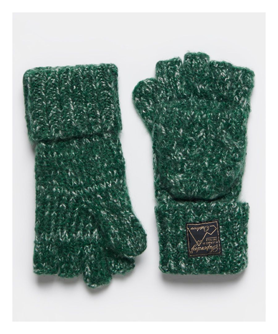 Go from fingerless to classic glove with the Tweed Cable Gloves, featuring a mitten design and a cable knit pattern.Mitten designCable knitRoll-up hemSignature logo badge