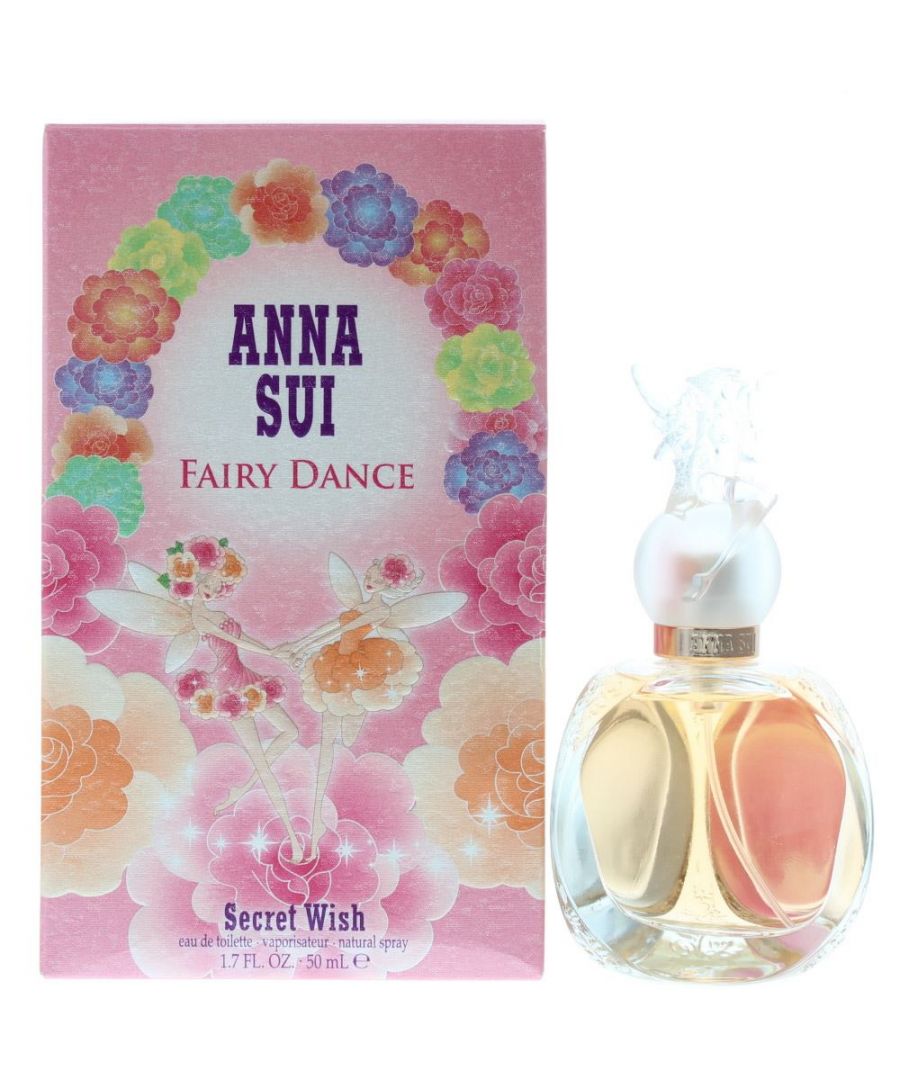 Fairy Dance Secret Wish by Anna Sui is a floral fruity fragrance for women. Top notes mandarin orange pink pepper mango. Middle notes bamboo rose peony. Base notes vetiver sandalwood vanilla. Fairy Dance Secret Wish was launched in 2012.