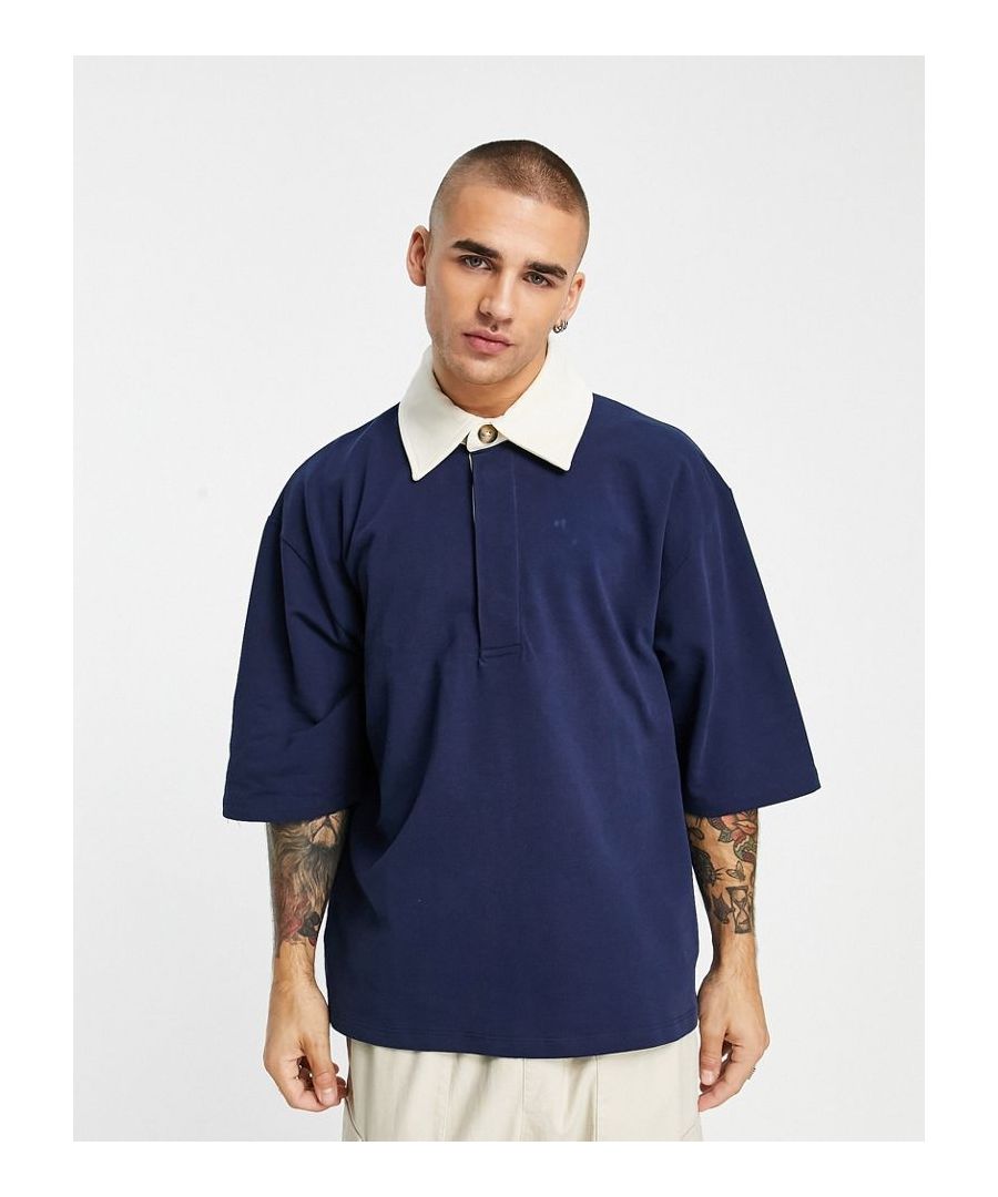 Hoodies & Sweatshirts by ASOS DESIGN Laid-back looks Polo collar Partial button placket Drop shoulders Super-oversized fit Sold by Asos