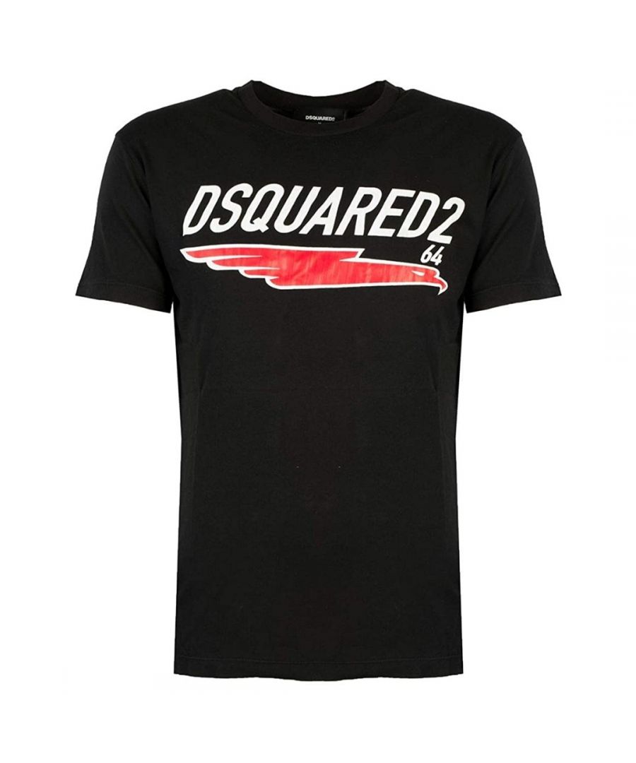 Dsquared2 zwart T-shirt met rode verfstrepen in Cool Fit-pasvorm