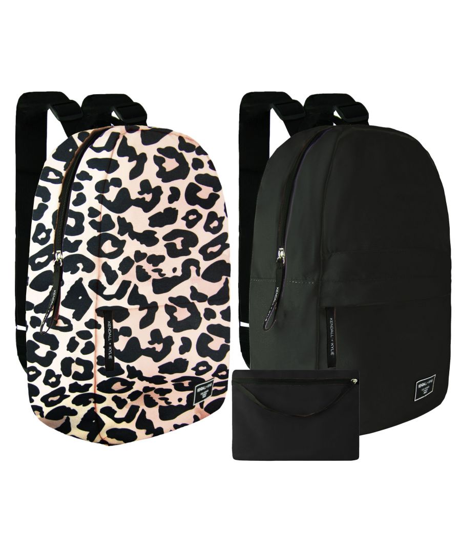 kendall + kylie unisex 2-pack washable beige/black backpack - multicolour - one size