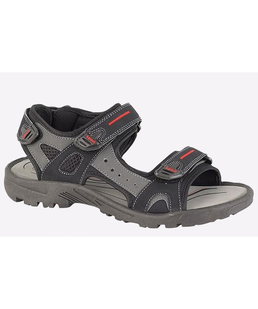 PDQ Creek Sports Sandals Mens - Black - Size UK 9