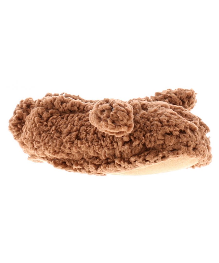Kisses Girls Novelty Slippers Zara Fluffy Teddy Brown. Fabric Upper. Fabric Lining. Fabric Sole. Girls Sherpa Fashion Fluffy Teddy Feature Ballet Slipper Dual Sized. This Style Uses Dual Sizing: S=10/11  M=12/13  L=1/2  Xl=3/4.