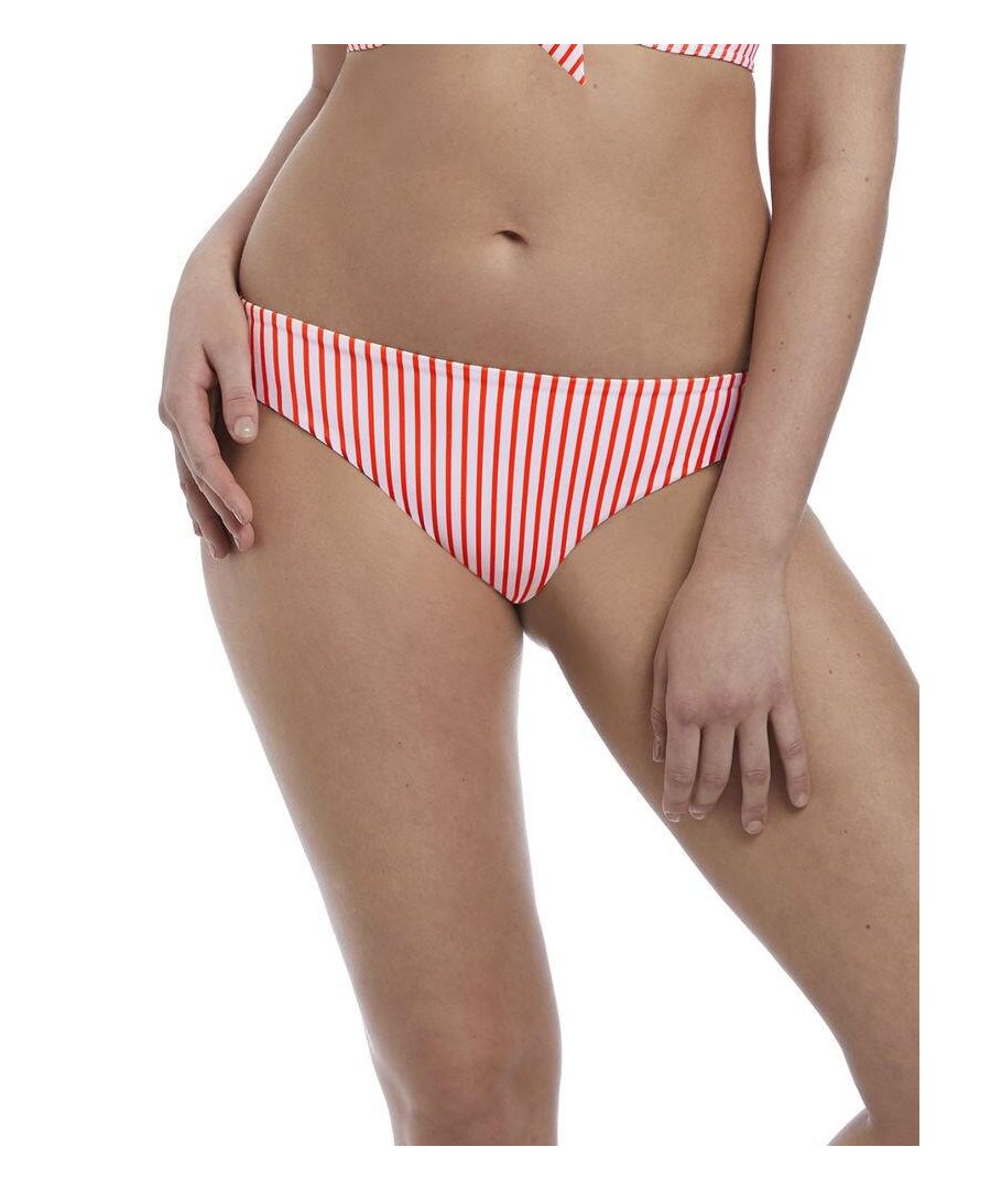 Freya Womens 6553 Totally Stripe Classic Bikini Brief - Red - Size 14 UK