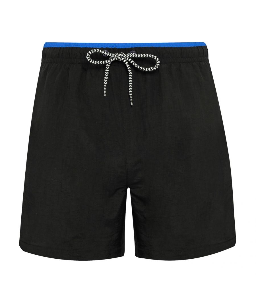 Asquith & Fox Mens Swim Shorts (Black/Royal) - Multicolour - Size Large