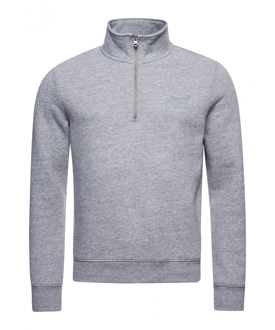 Perfect for your next smart casual look, the Vintage Logo Embroidered Zip Henley Sweatshirt is a classic staple that will accentuate your authentic style.Slim fit – designed to fit closer to the body for a more tailored lookHigh neckHalf-zip fasteningRibbed detailingSoft liningEmbroidered logo