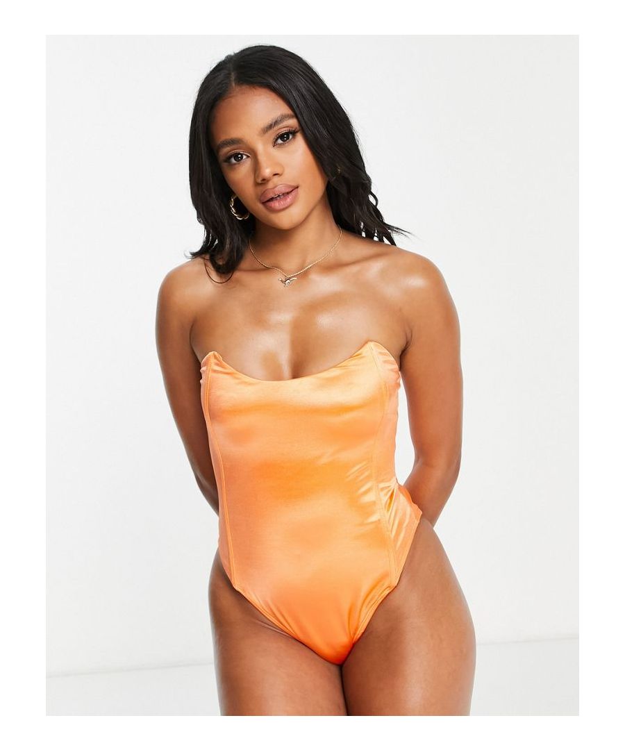 Swimsuit by ASYOU Exclusive to ASOS Corset style Bandeau neck Brief cut  Sold By: Asos