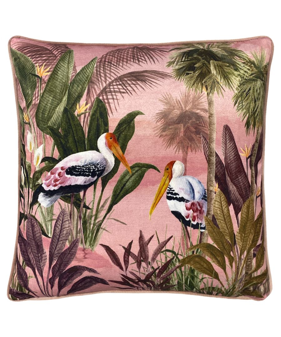 Make a statement with enchanting Platalea cushion. Featuring a scene of Spoonbills grazing in the jungle, available in two stunning colourways. Make the Platalea cushion the perfect finishing touch to your home.