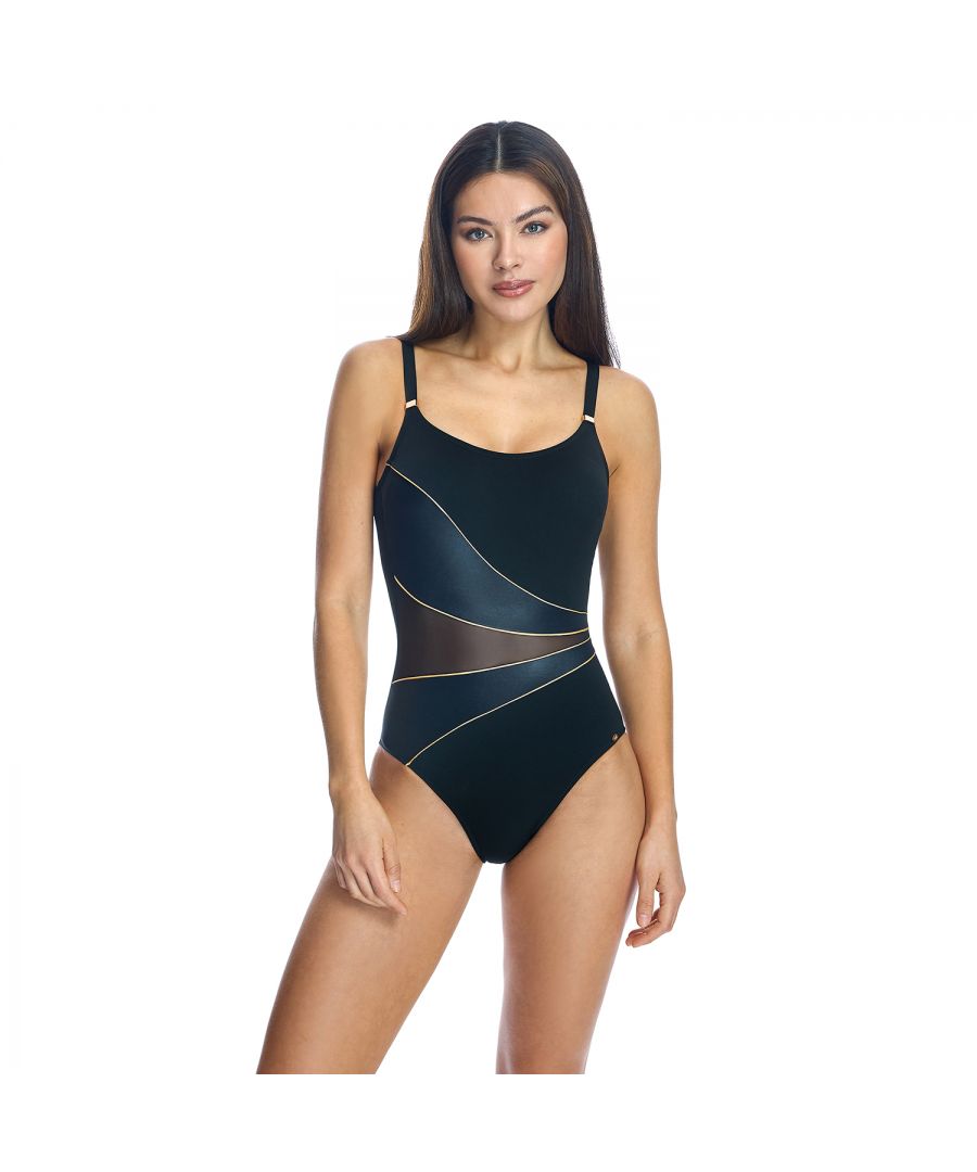 ORY Womenss round neckline swimsuit W241781 - Black - Size 34C