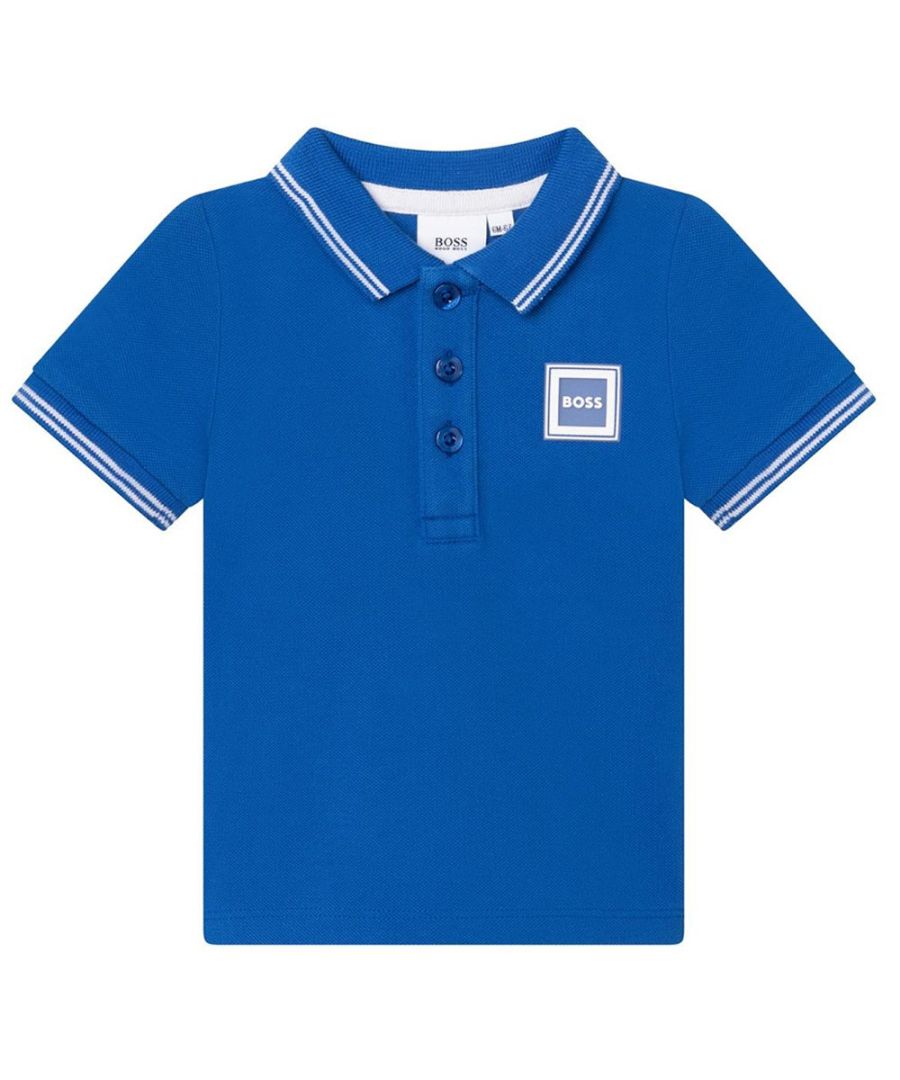 Hugo Boss Baby Boys Logo Polo Shirt Blue - Size 18M