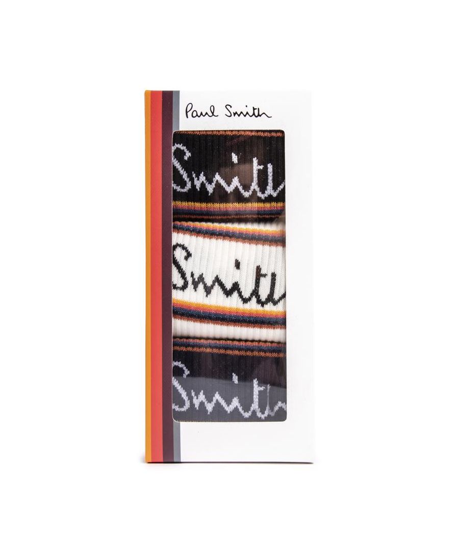 Smart, Stylish And Comfortable, With The Paul Smith Cotton Rich 3 Pack Multi Stripe Socks Youll Be Sure Your Feet Stay Fresh Throughout Your Day. With Designer Branding And An one Size Fits All In 3 Designs, These Socks Will Fill Your Shoes.