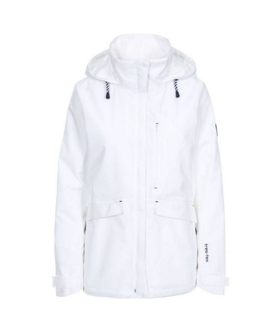 Image for Trespass Womens/Ladies Voyage Waterproof Long-Sleeved Waterproof Jacket (White)