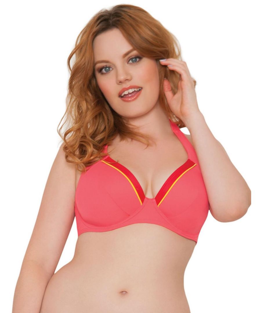 Curvy Kate Womens CS3221 Bon Voyage Halter Bikini Top - Red - Size 34D