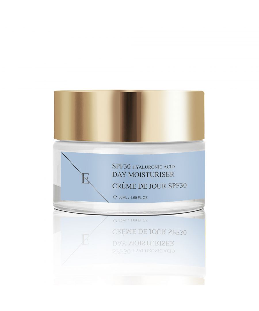 SPF30 HYALURONIC ACID DAY CREAM 50ML\n- SPF30 protection from the sun - Supercharged with hydrating hyaluronic acid - Light weight creamy formula - Luxury vanilla scent - Enriched with Aloe Vera Juice, Sweet Almond oil and Avocado oil.