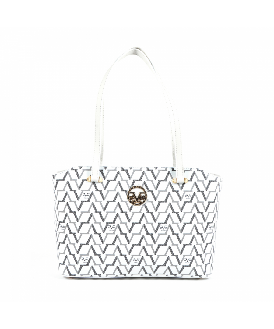 By Versace 19.69 Abbigliamento Sportivo Srl Milano Italia - Details: 3604 WHITE - Color: White - Composition: 100% SYNTHETIC LEATHER - Made: TURKEY - Measures (Width-Height-Depth): 36x23x12 cm - Front Logo - Two Handles - Logo Inside - Two Inside Pocket