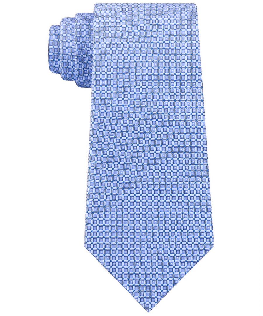Image for Michael Kors Men's Neck Tie Blue Small Geometric Cube Skinny Accessory