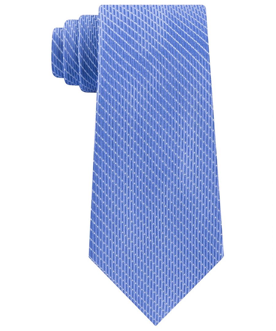 Image for Michael Kors Men's Neck Tie Blue Classic Geometric Dash Slim Silk