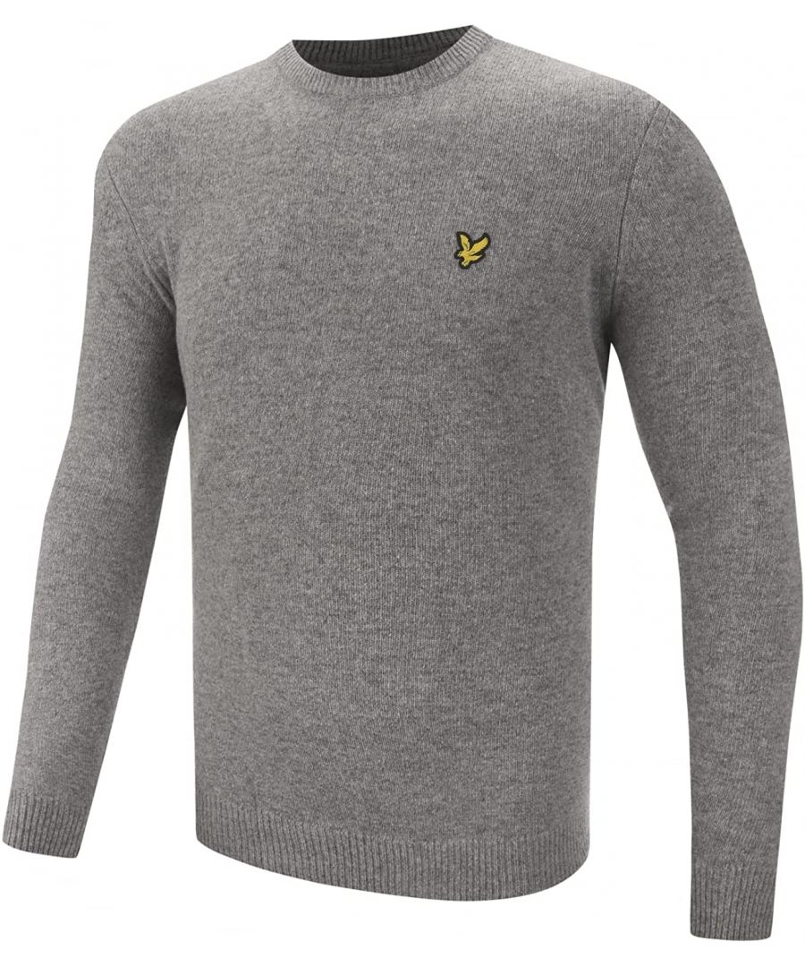Image for Lyle & Scott Crew Neck Lambswool Blend Jumper in Grey