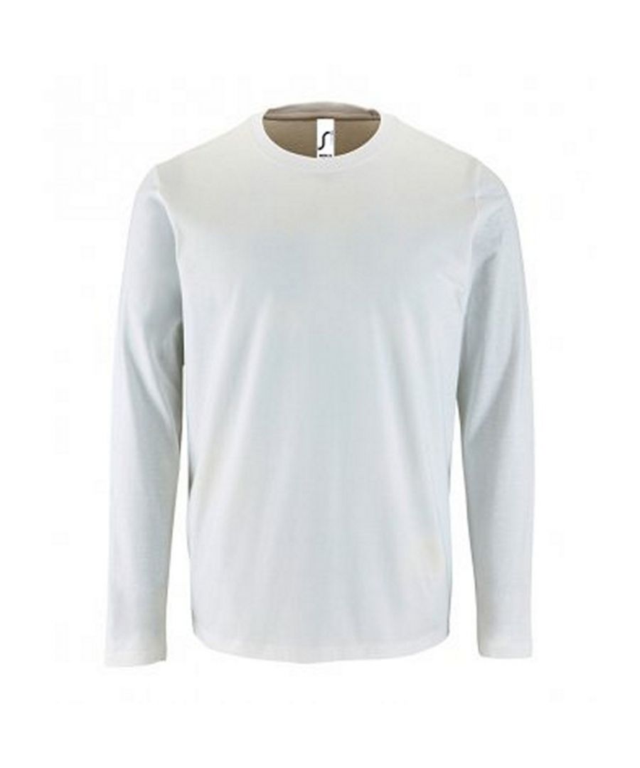 SOLS Mens Imperial Long Sleeve T-Shirt (White) - Size 3XL