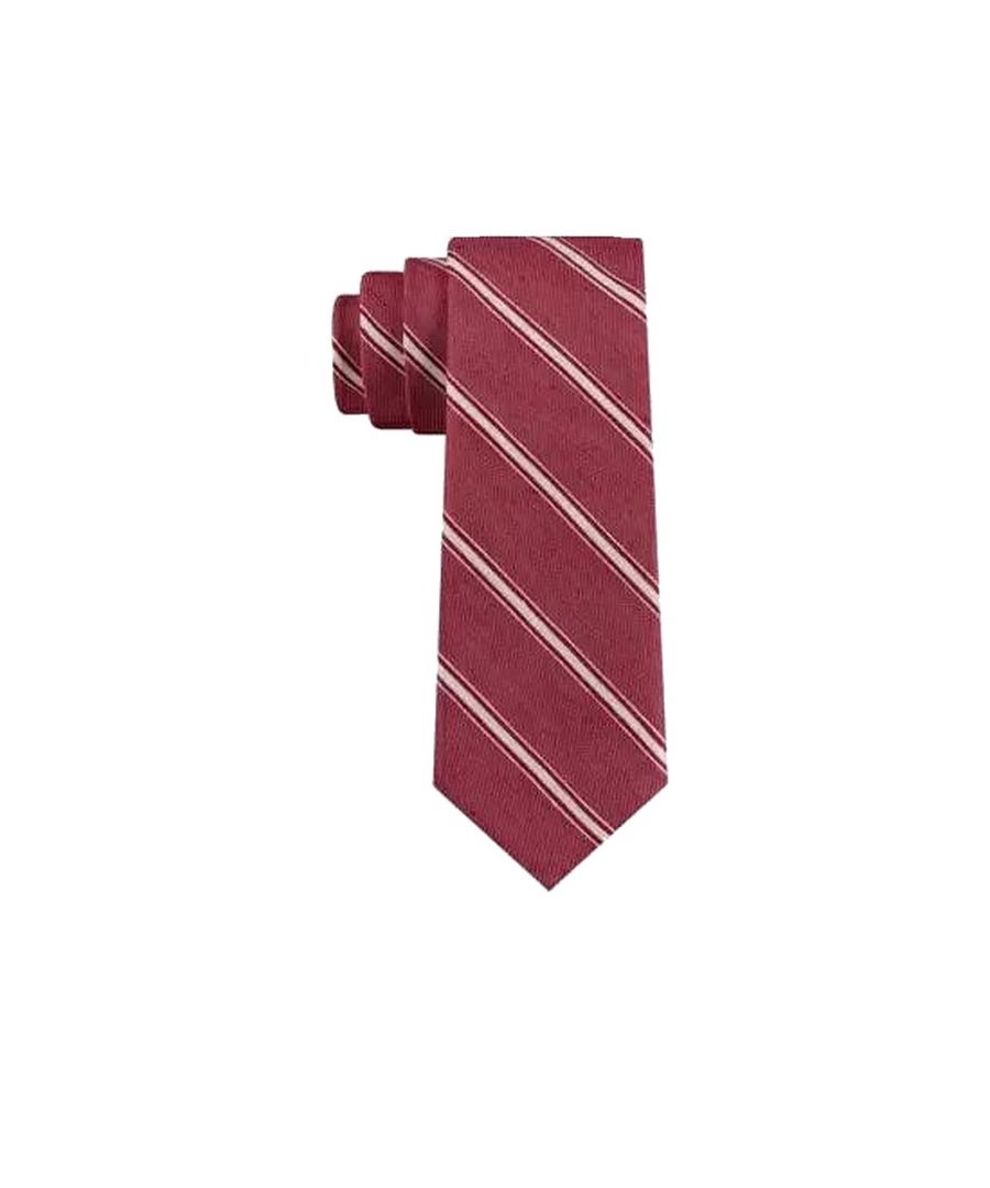 Color: Reds Size: One Size Pattern: Striped Type: Tie Width: Skinny (Material: Linen