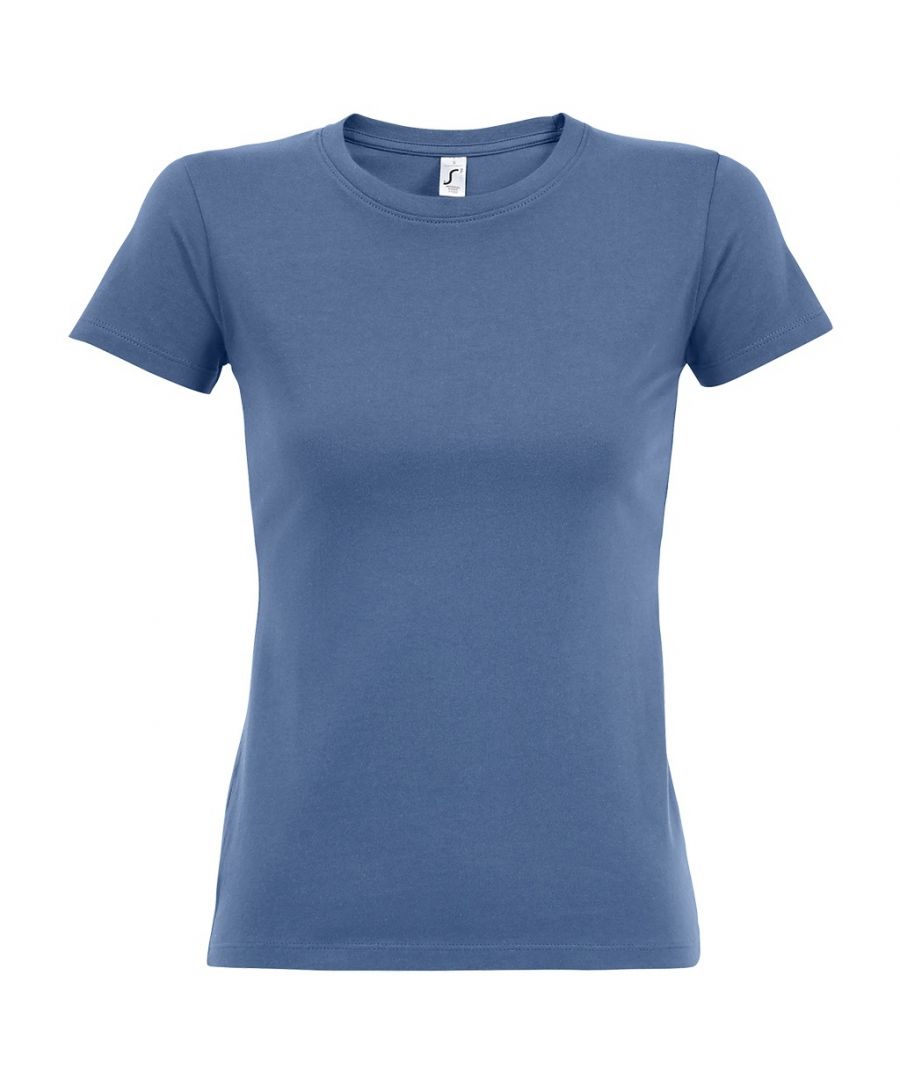 SOLS Womens/Ladies Imperial Heavy Short Sleeve T-Shirt (Blue)