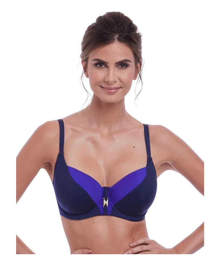 Fantasie Womens 6710 Ocean Drive Balcony Bikini Top - Blue - Size 38D