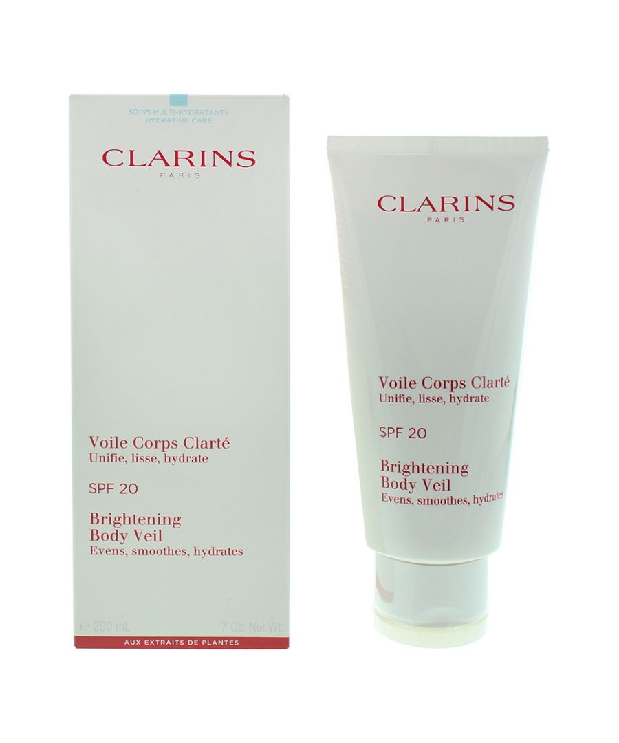 Clarins Voile Corps Clarté Brightening Body Veil contains Vitamin C combined with extracts of Acerola, Alchemilla and Spergularia. Assists with the toning of the skin, evens and hydrates and diminishes the appearance of dark spots.