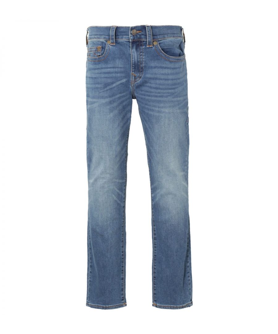 Founded in L.A back in 2002, True Religion have become global denim experts who have redesigned and reinvented the traditional five pocket jean. They quickly became known for quality craftsmanship, bold designs and the iconic lucky horseshoe logo.The Rocco Relaxed Skinny Fit Jeans from True Religion boasts their bold designs. Crafted from stretch cotton denim for everyday comfort in a classic five pocket design. Finished with the iconic horseshoe detailing at the rear pockets and signature True Religion branding. .Relaxed Skinny Fit, Stretch Cotton Denim, Five Pocket Design, Signature Stitching , Zip Button Fly, Belt Loops at Waist, True Religion Branding. Style & Fit:Skinny Fit, Fits True to Size. Composition & Care:70% Cotton, 29% Polyester, 1% Elastane, Machine Wash.