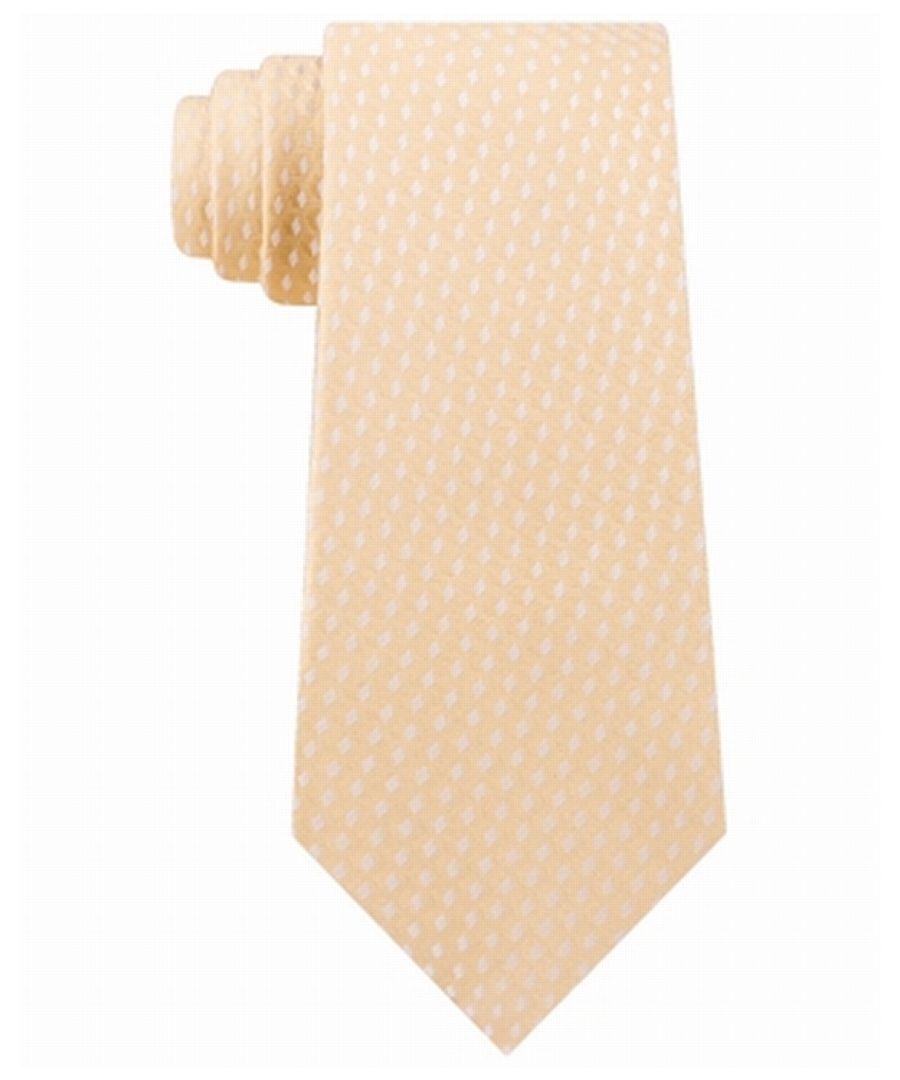 Image for Michael Kors Men's Neck Tie Yellow Shadowed Geometric Diamond Skinny