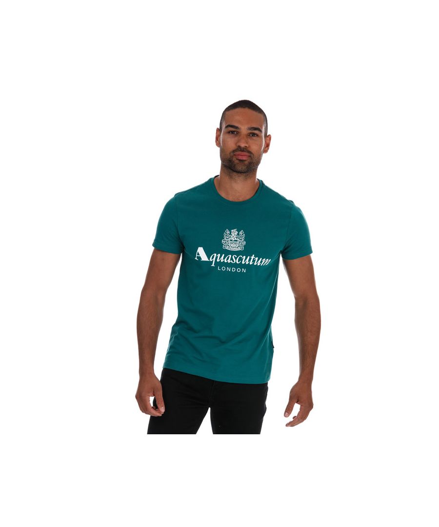 Aquascutum-T-shirt met Griffin-logo, groen