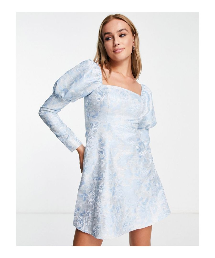 Dresses by Miss Selfridge A round of applause for the dress Square neck Puff sleeves Zip-back fastening Regular fit  Sold By: Asos