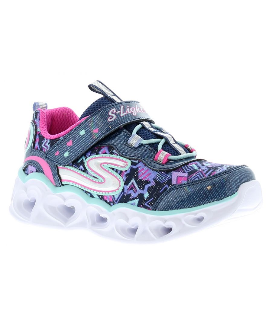 Image for Skechers Heart Lights Girls Trainers in Navy