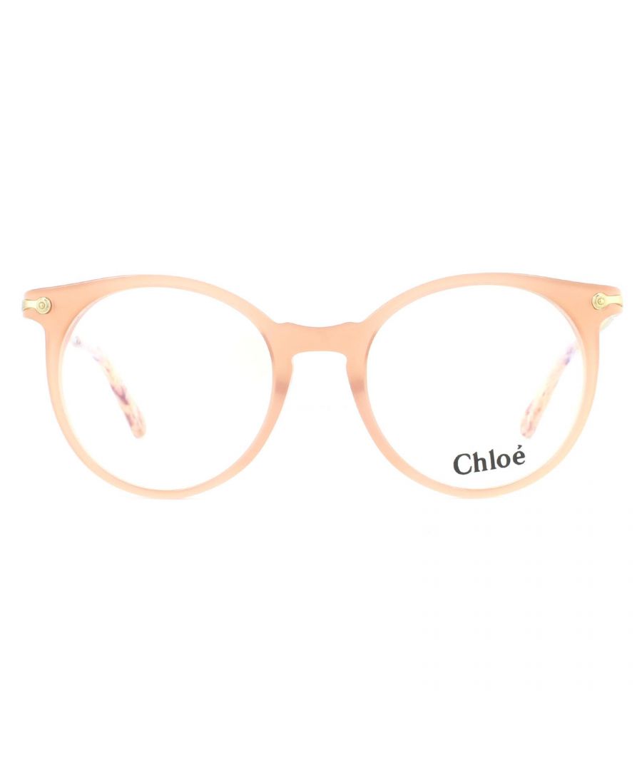 Chloe Glasses Frames CE2735 749 Havana Women  are an elegant and luxurious design we have come to expect from Chloe. Vintage inspired with a keyhole bridge and filigree etched metal features. The Chloe logo sits subtly on the top of the temple next to the hinge.