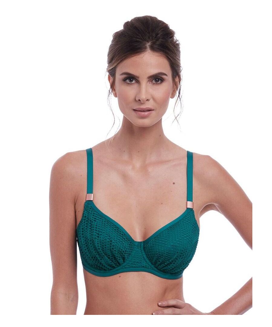 Fantasie Womens 6680 Marseille Full Cup Bikini Top - Green - Size 34D