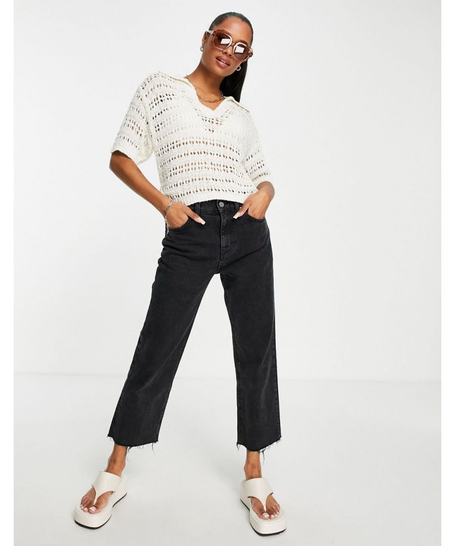 Petite jumper by ASOS DESIGN The soft stuff Polo collar Open placket Drop shoulders Boxy fit  Sold By: Asos