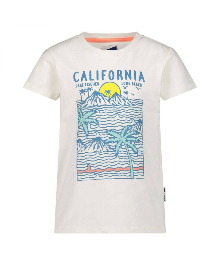 Dit T-shirt voor meisjes van Jake Fischer is gemaakt van stretchkatoen en heeft een printopdruk. Het model heeft een ronde hals en korte mouwen.