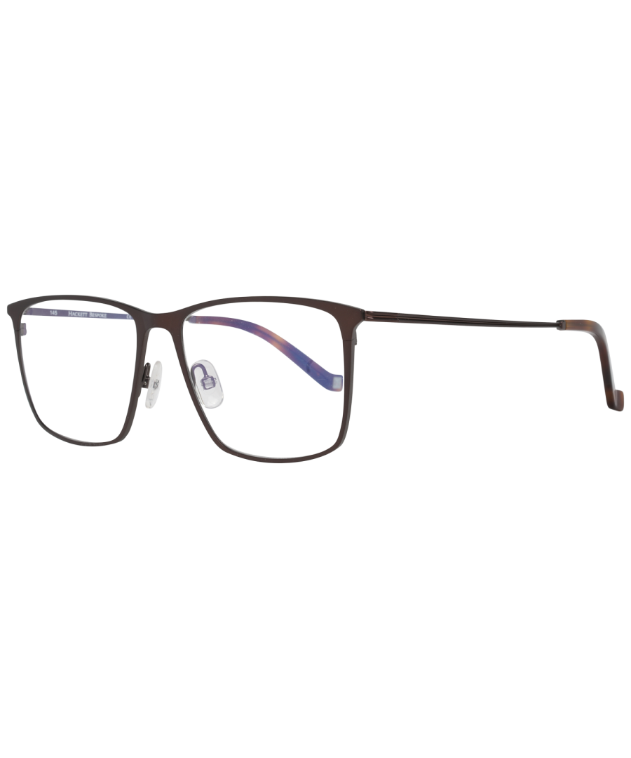 Hackett Bespoke Optical Frame HEB229 175 55 Men\nExtras: Blauw\nFrame kleur: Bruin\nFrame materiaal: Metaal\nGlas breedte: 55\nGlas hoogte: 41\nWeb breedte: 16\nTempel Lengte: 145\nVeer Scharnier: Nee\nLeveringsomvang: Etui\nFrame Stijl: Full-Rim