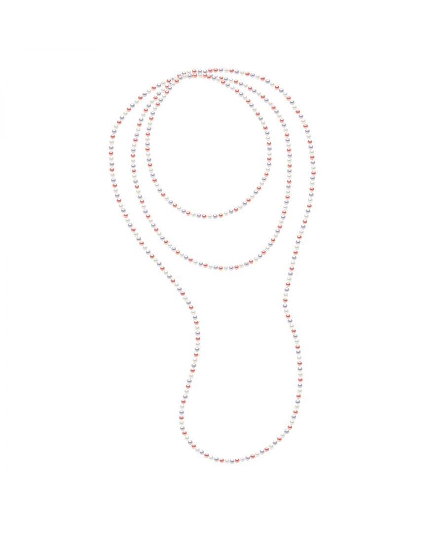 Necklace ou Double Rang Opera true Cultured Freshwater Pearls 4-5 mm alternées Multicolor - Natural Color Length 160 cm , 63 in - Our jewellery is made in France and will be delivered in a gift box accompanied by a Certificate of Authenticity and International Warranty