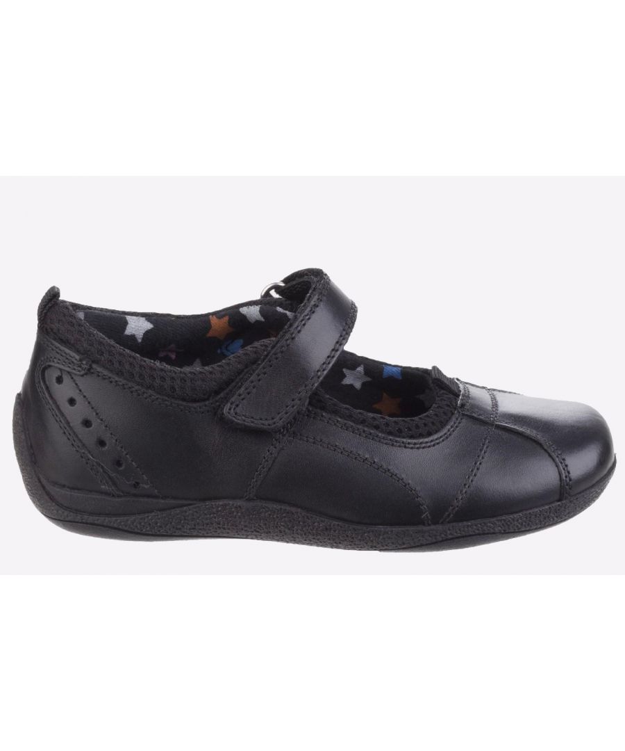 Hush Puppies Childrens Unisex Cindy LEATHER Junior Girls - Black - Size UK 7 Infant