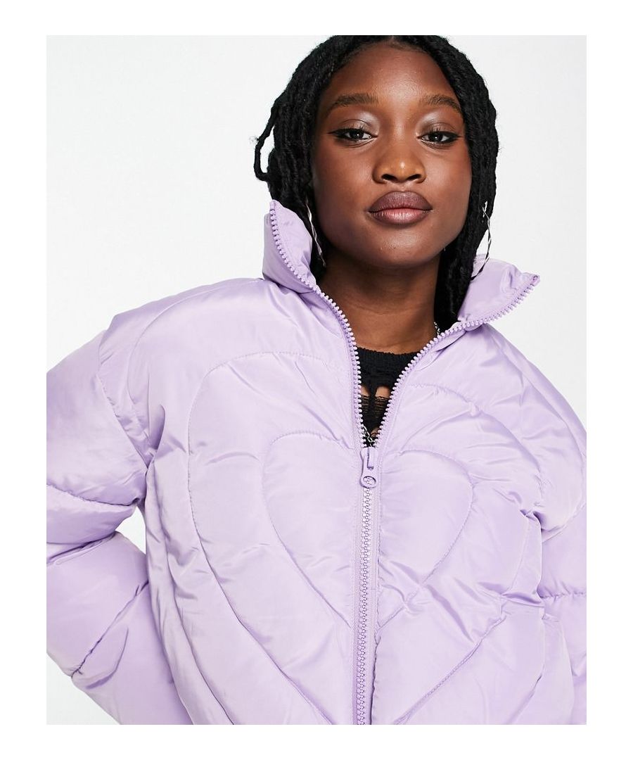 Coats & Jackets by ASOS DESIGN Stand out, stay warm Heart design High collar Zip fastening Regular fit Sold By: Asos
