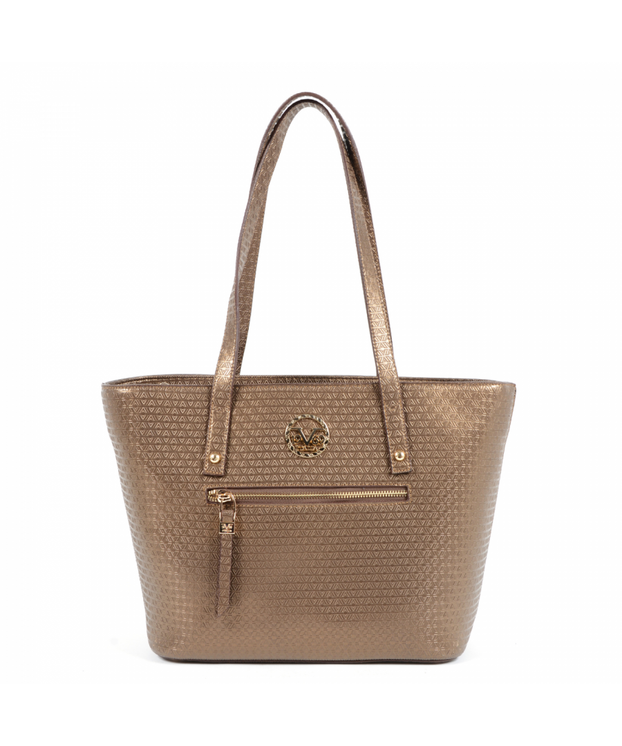 By Versace 19.69 Abbigliamento Sportivo Srl Milano Italia - Details: 2410 BRONZE - Color: Bronze - Composition: 100% SYNTHETIC LEATHER - Made: TURKEY - Measures (Width-Height-Depth): 38.5x25.5x13 cm - Front Logo - Two Handles - Logo Inside - Two Inside Pocket